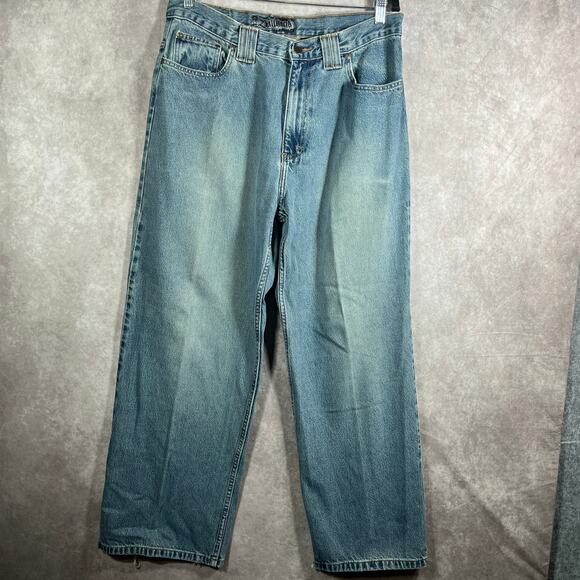 Bullhead Baggy Jeans Mens Size 34X32 Blue Denim Straight Leg Hip Hop Y2K Skater - Picture 1 of 11